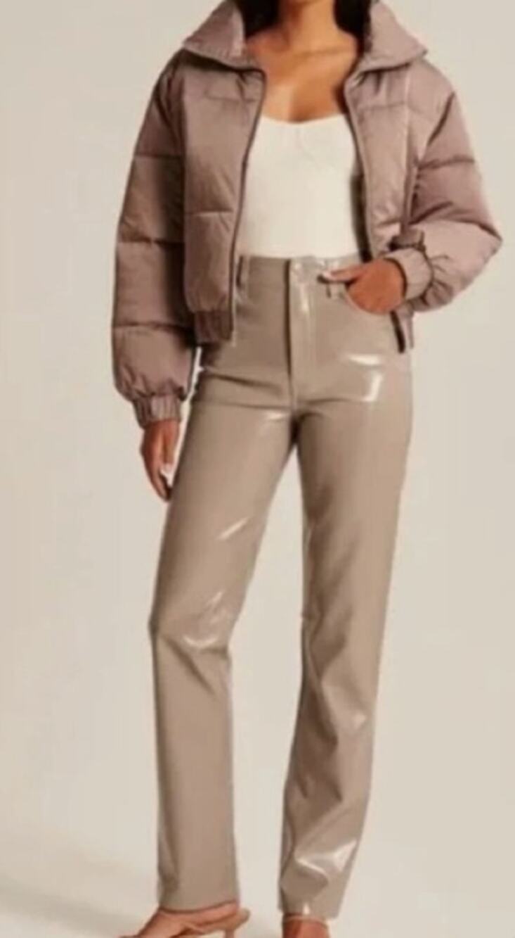 Abercrombie & Fitch Pants Womens 28 6S Vegan Leather The 90s Straight High Rise
